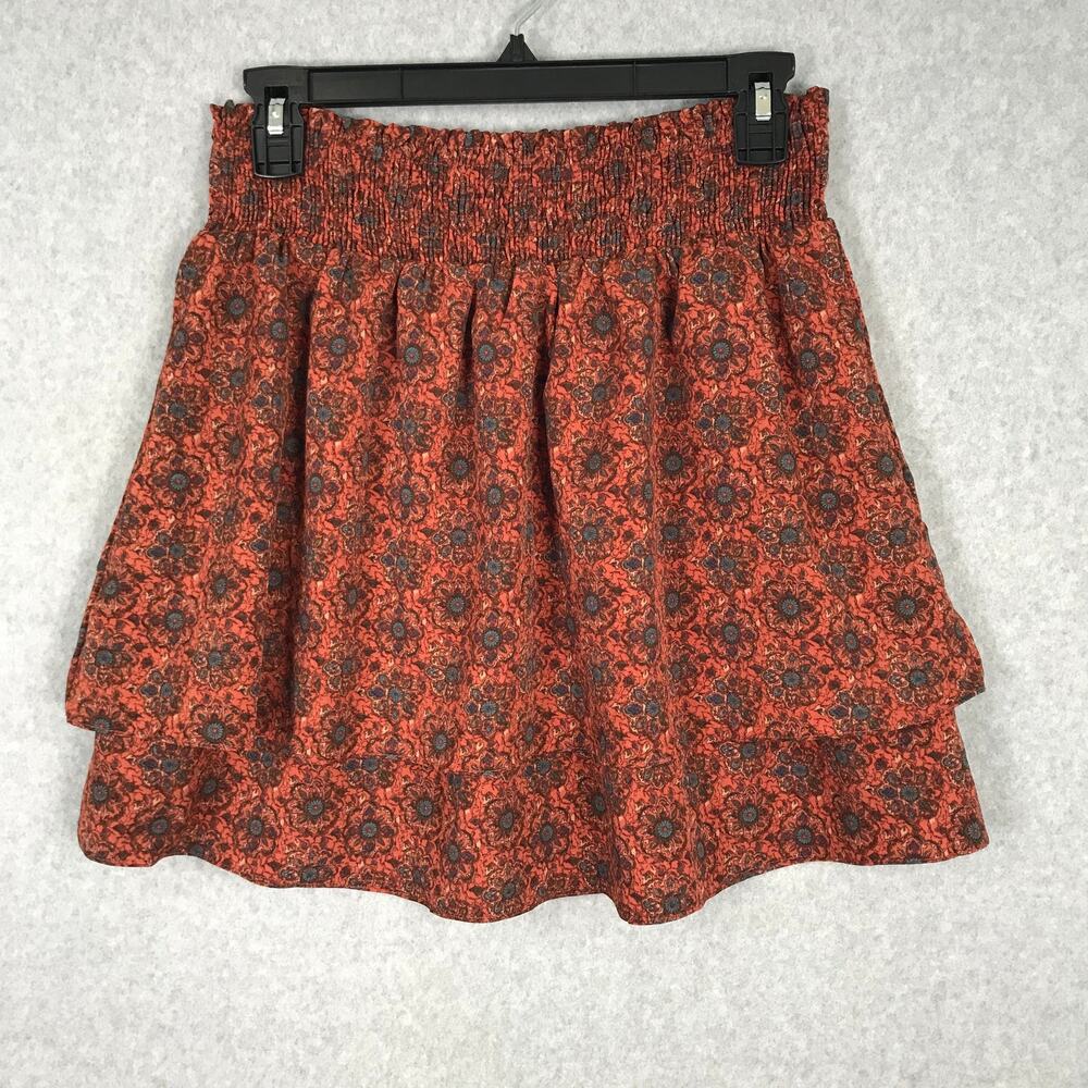 Paper Crane Skirt Medium Paisley Ruffle Tier Cottage Western Festival Twee‎ Boho